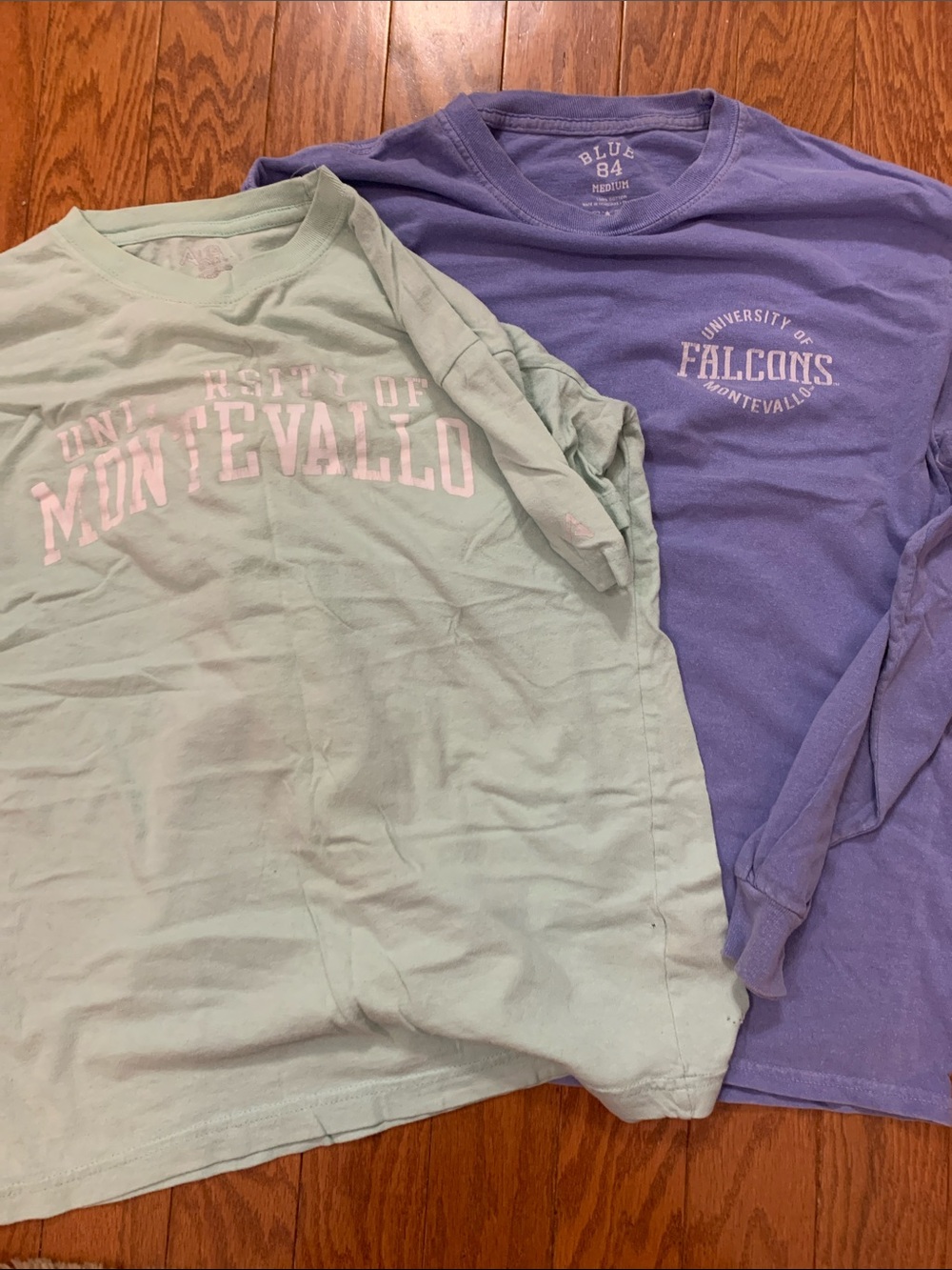 Long Sleeve and short sleeve Tees in Lavender and Mint